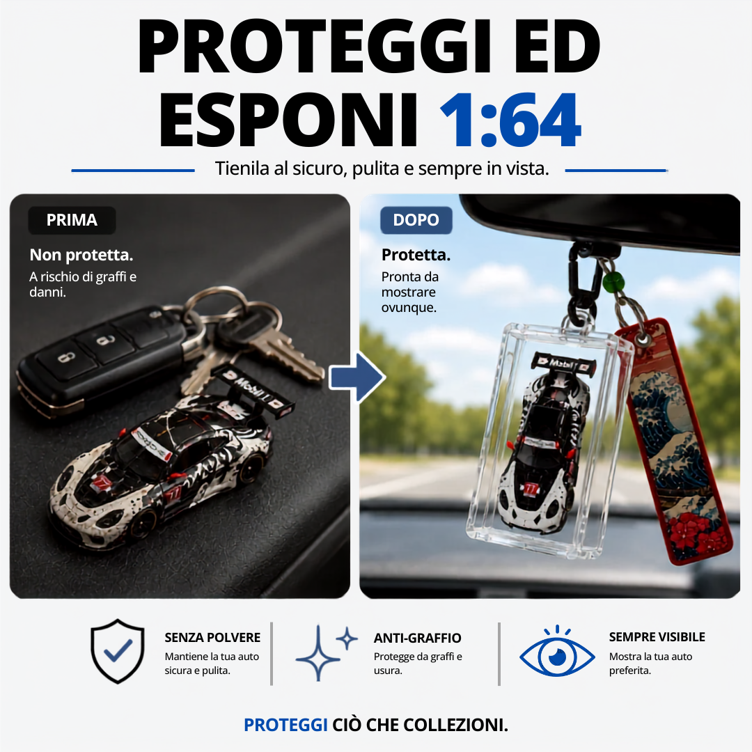Prima e dopo: proteggi ed esponi la tua auto in scala 1:64 — KicarBox