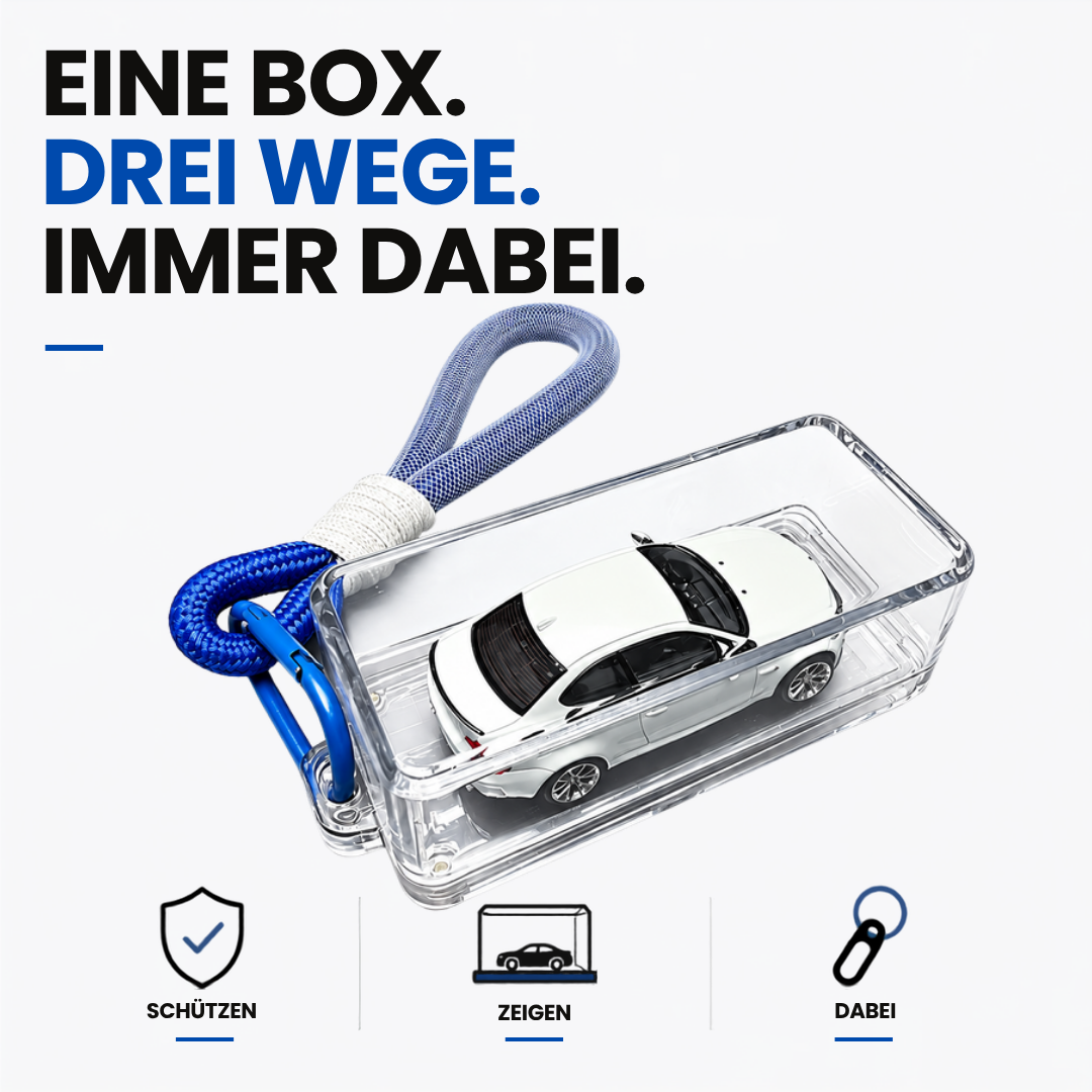 KicarBox Pocket Case: eine Box, drei Wege – schützen, zeigen und dein 1:64-Modellauto immer dabei haben